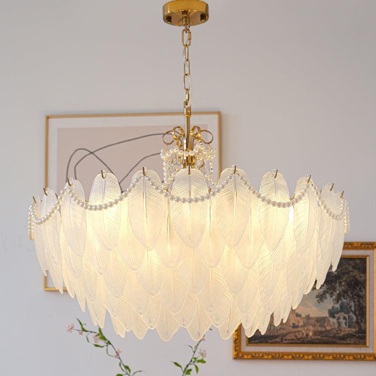 Contemporary Leaves Glass Chandelier