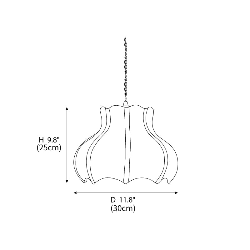 Cotton And Linen Shade Pendant Lamp 11.8"