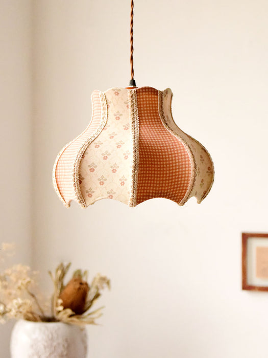 Hängelampe mit Lampenschirm aus Baumwolle und Leinen, 30 cm
