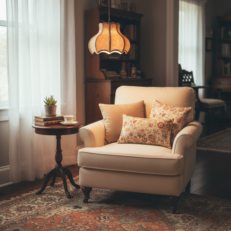 Cotton And Linen Shade Pendant Lamp 11.8"