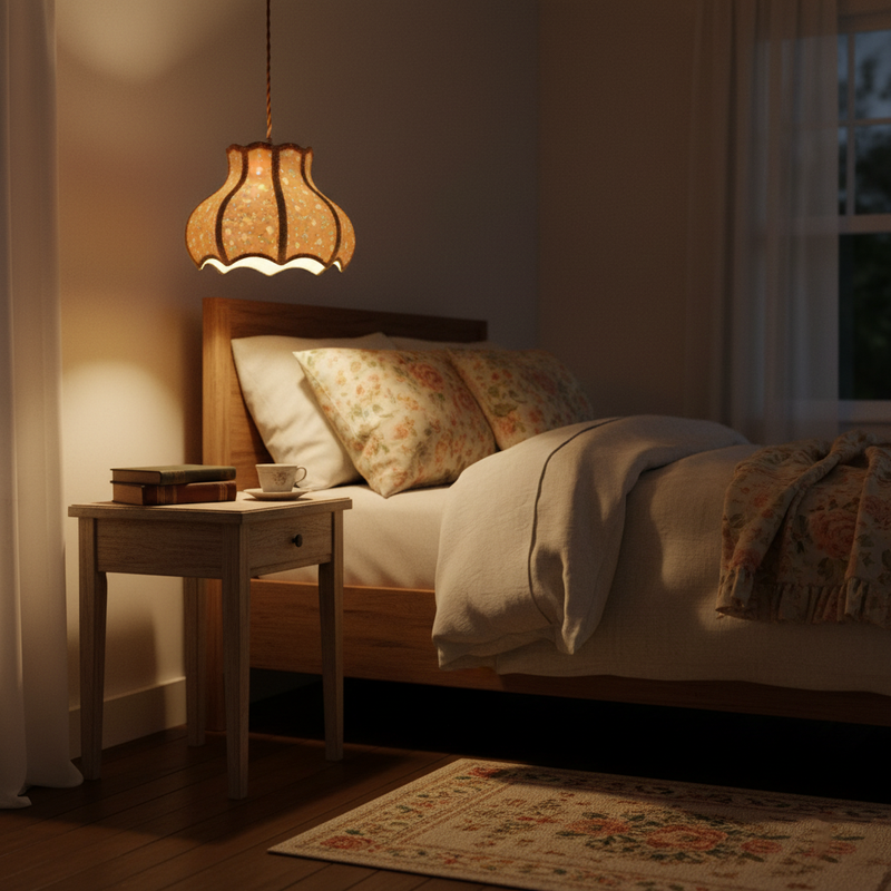 Cotton And Linen Shade Pendant Lamp 11.8"