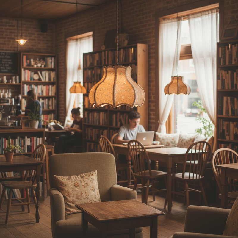 Cotton And Linen Shade Pendant Lamp 11.8"