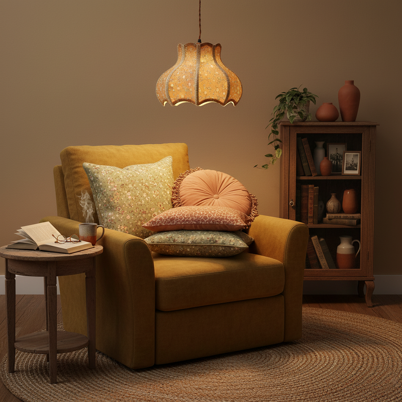 Cotton And Linen Shade Pendant Lamp 11.8"