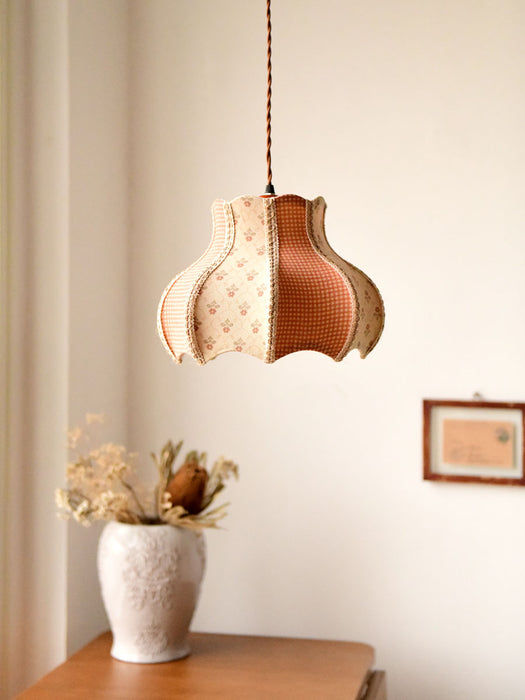 Hängelampe mit Lampenschirm aus Baumwolle und Leinen, 30 cm