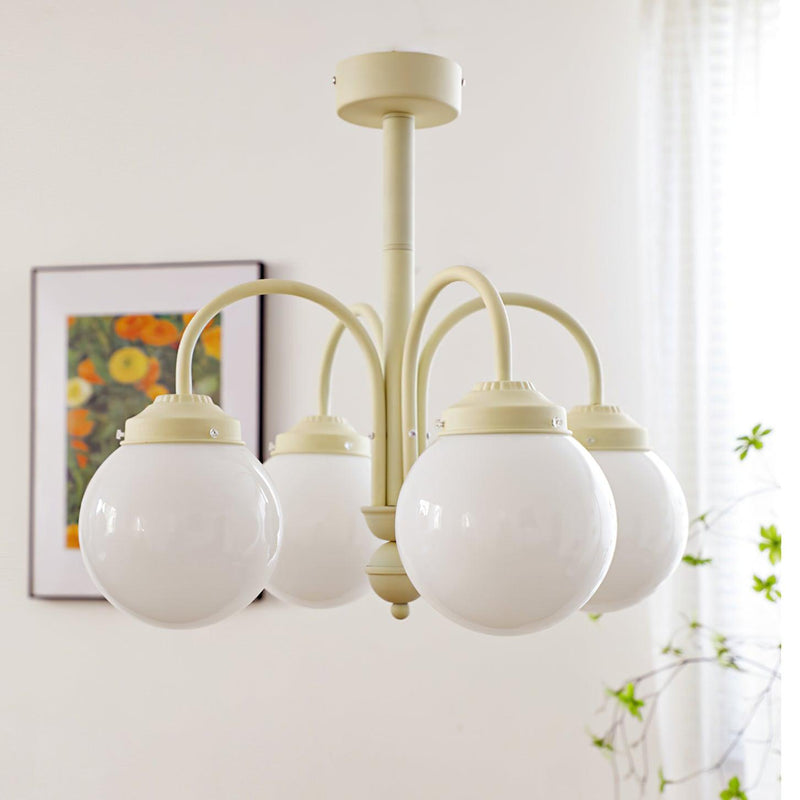 Cream Planet Glass Chandelier
