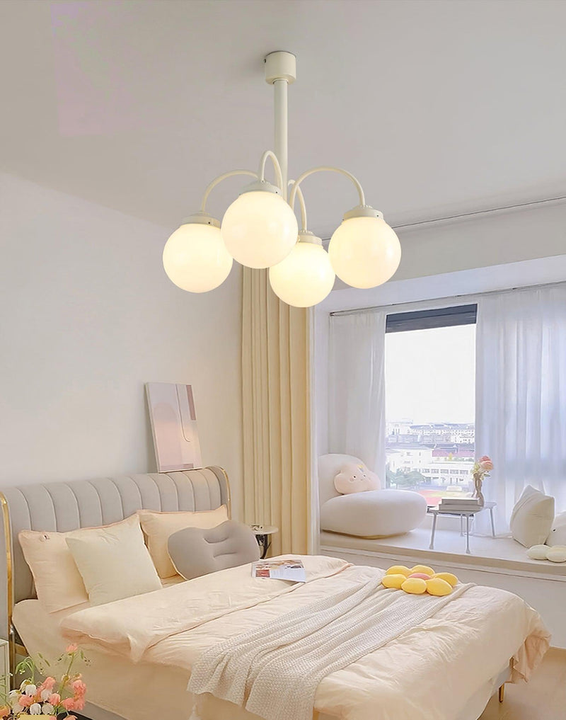 Cream Planet Glass Chandelier
