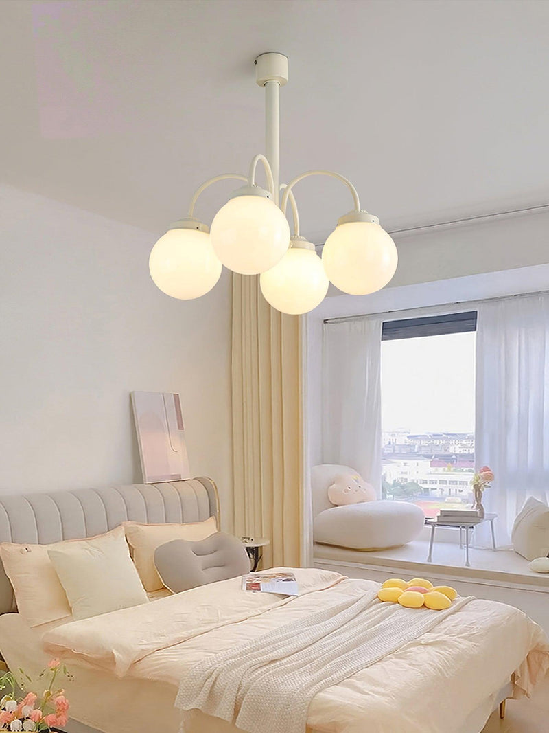 Cream Planet Glass Chandelier