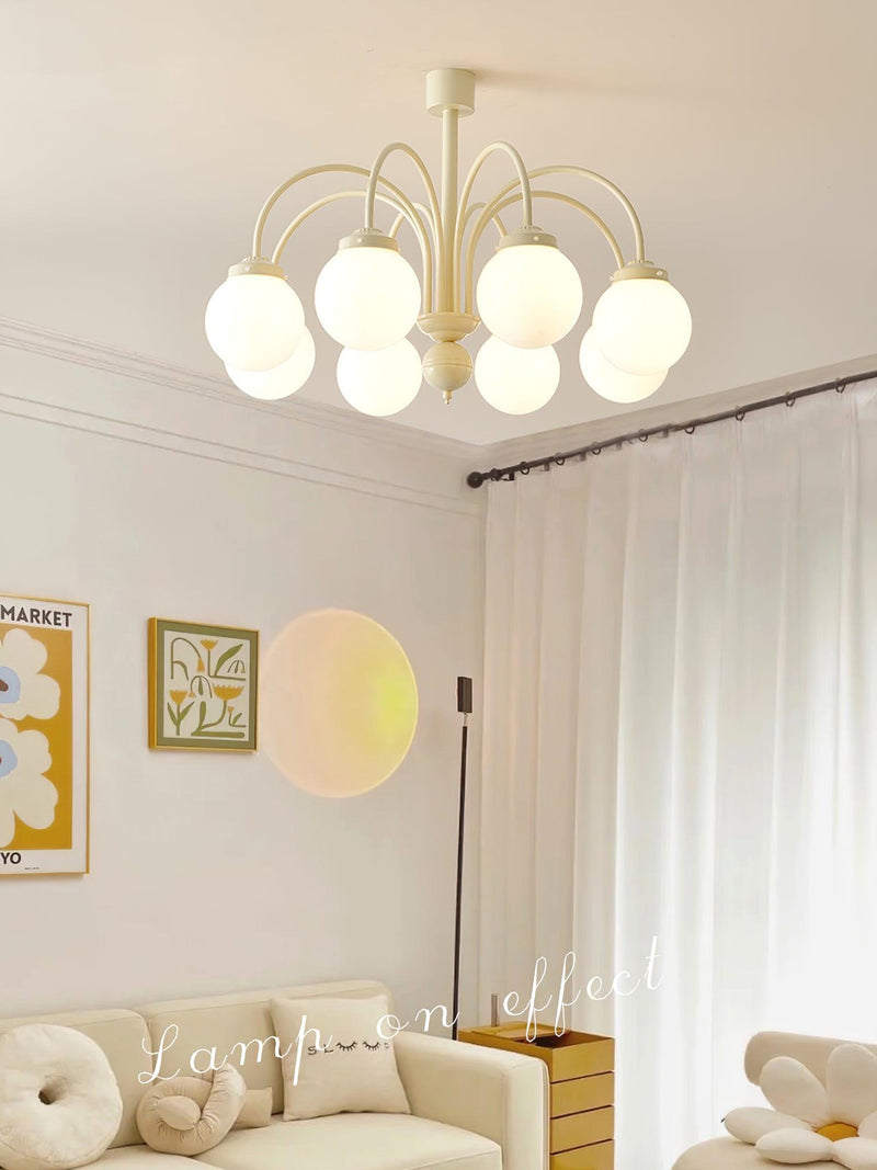 Cream Planet Glass Chandelier