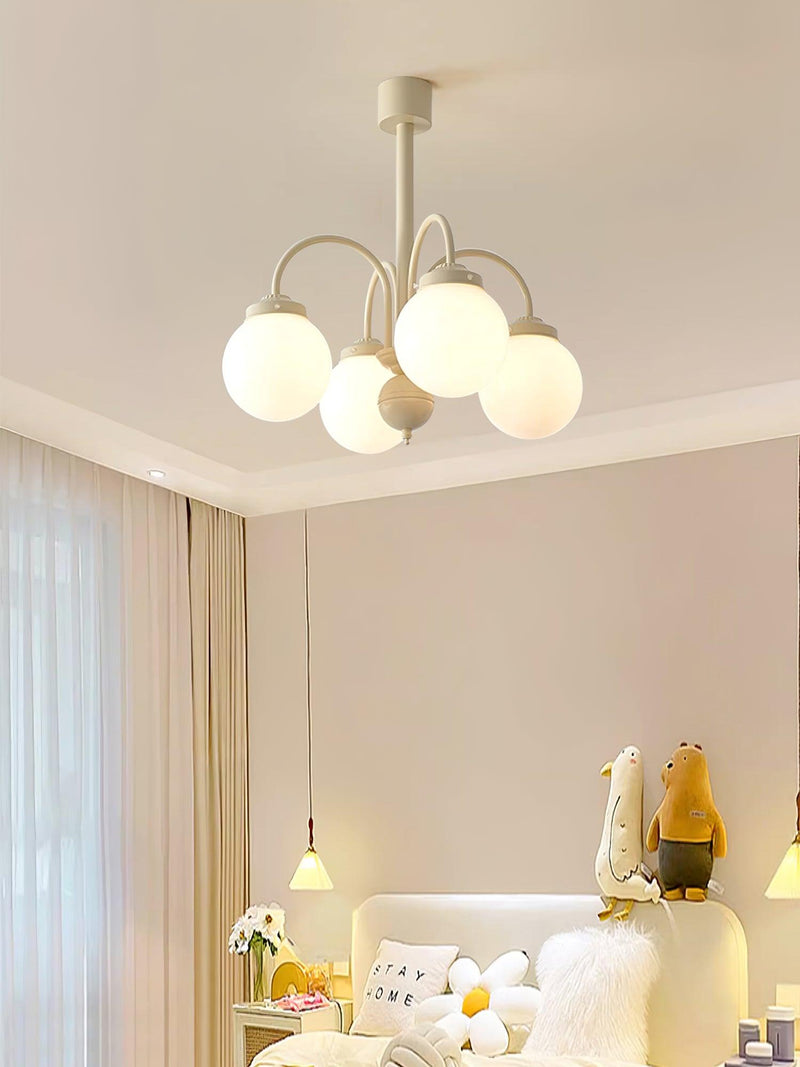 Cream Planet Glass Chandelier