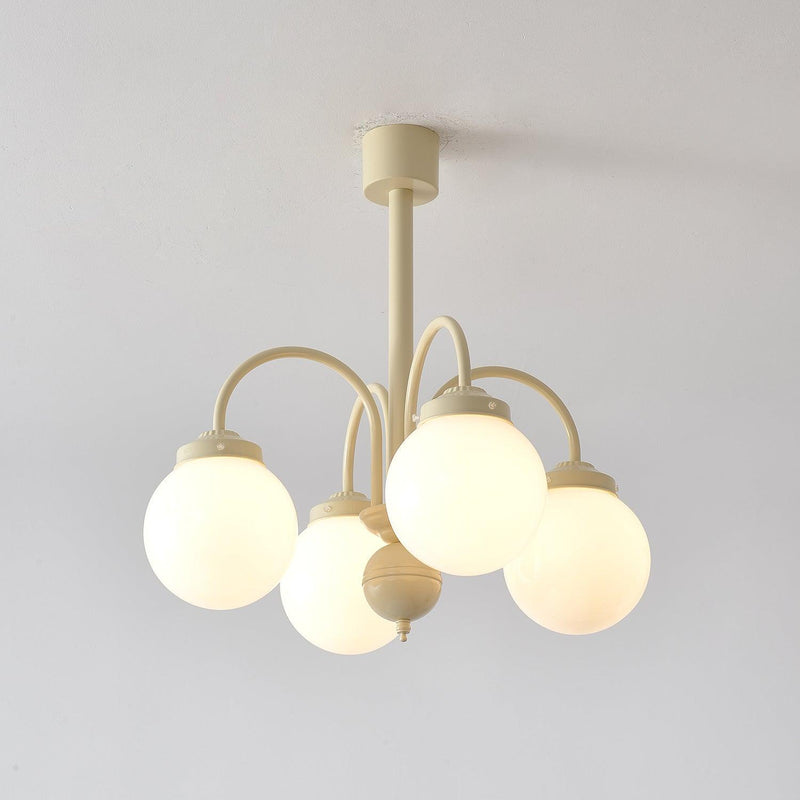 Cream Planet Glass Chandelier