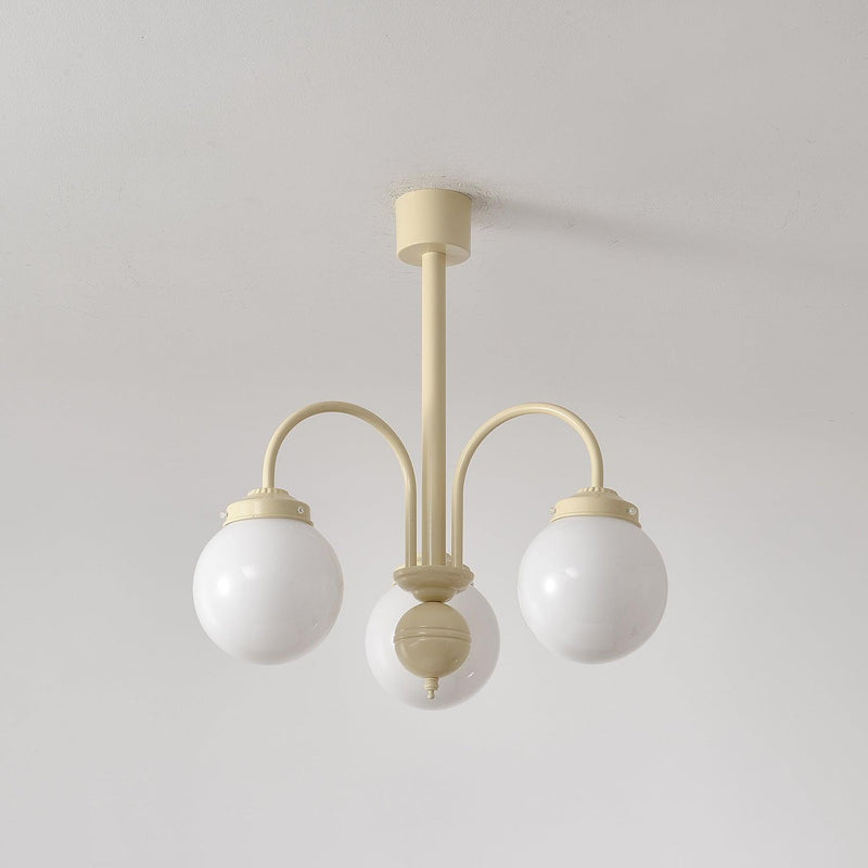 Cream Planet Glass Chandelier