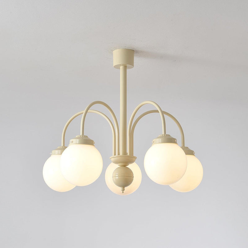 Cream Planet Glass Chandelier