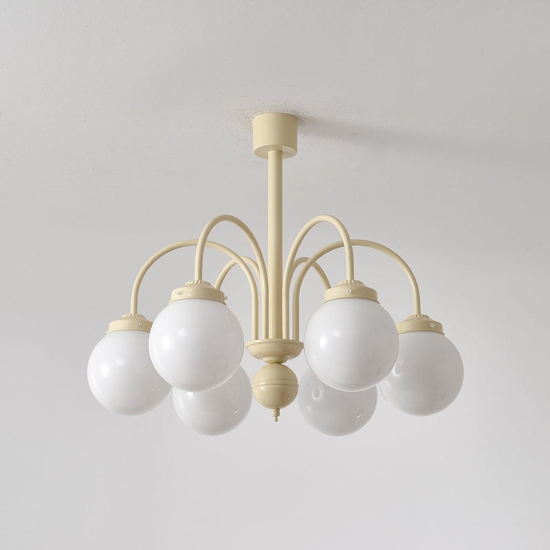 Cream Planet Glass Chandelier