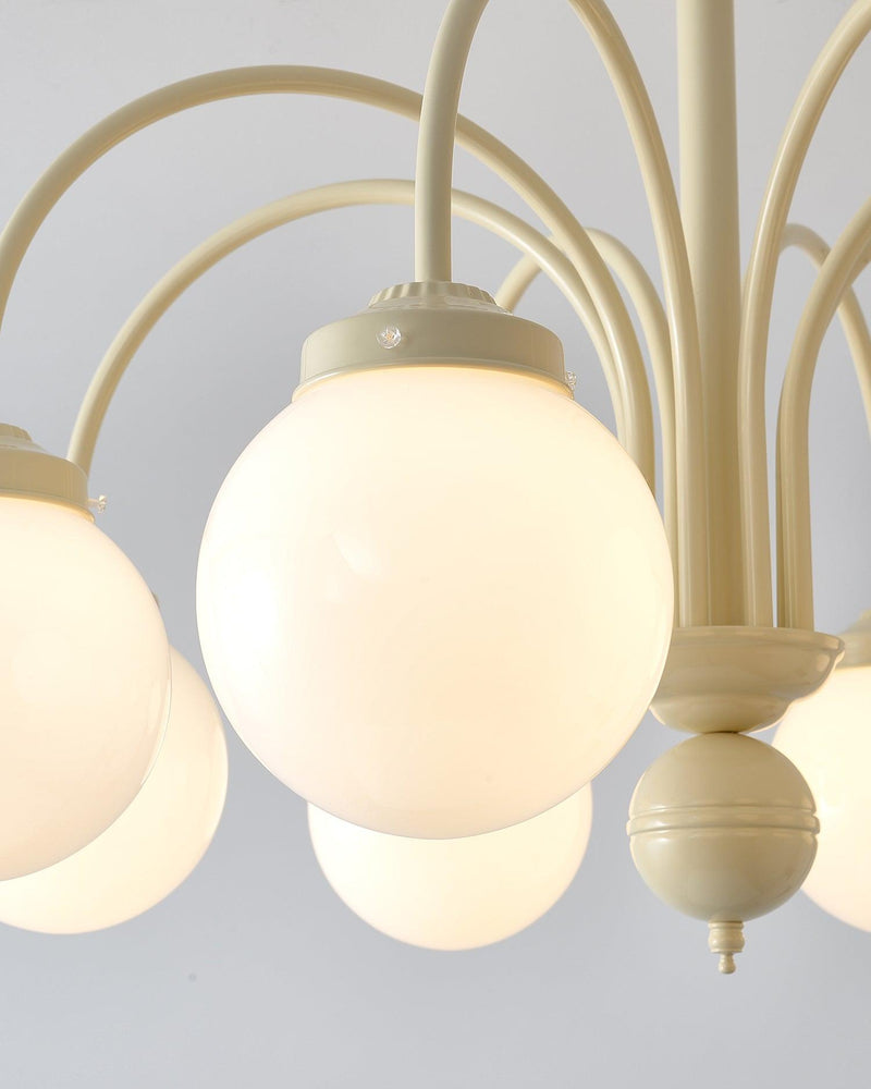 Cream Planet Glass Chandelier