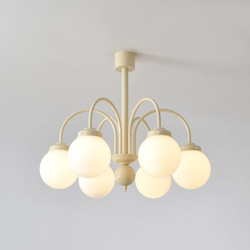 Cream Planet Glass Chandelier