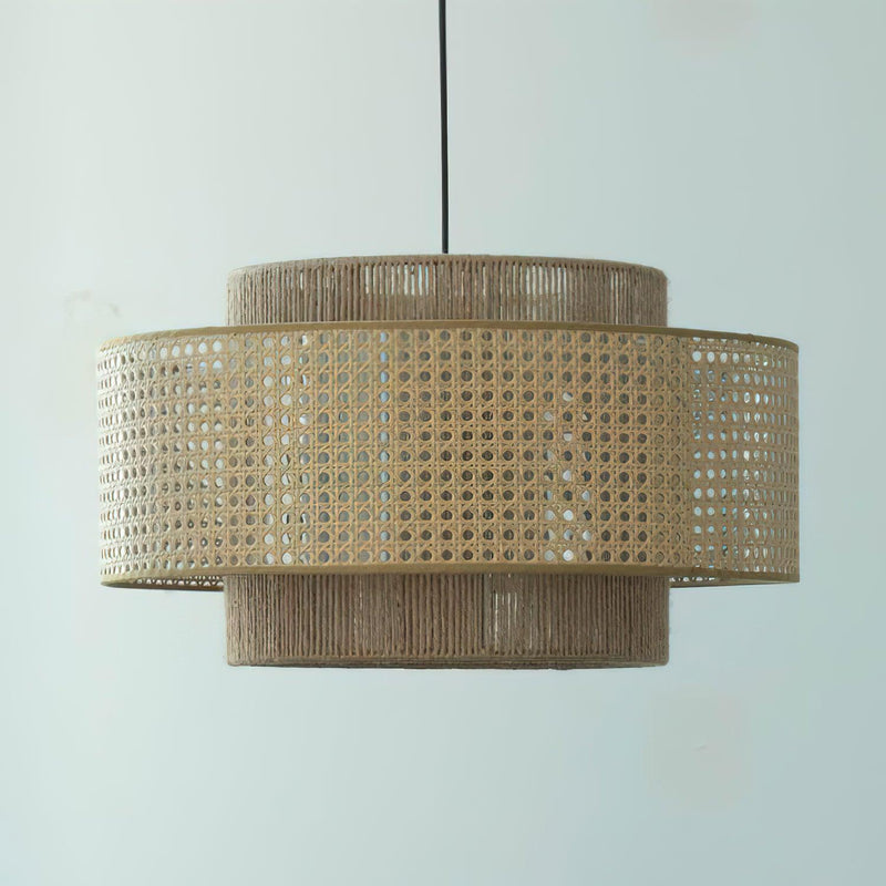 Cross Rattan Pendant Lamp 15.7"