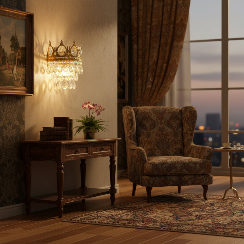 Crown Crystal Wall Lamp