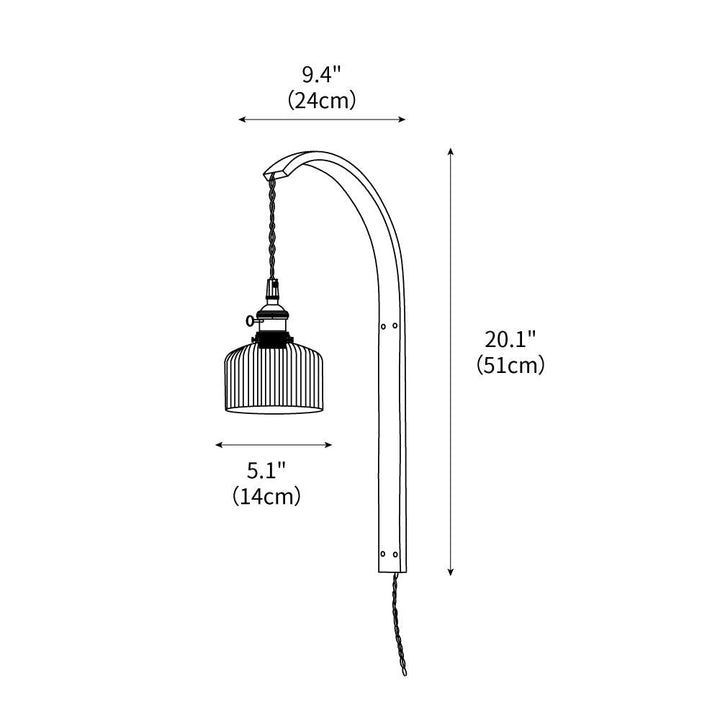 Curved Walnut Ceramic Wall Light – detail 3