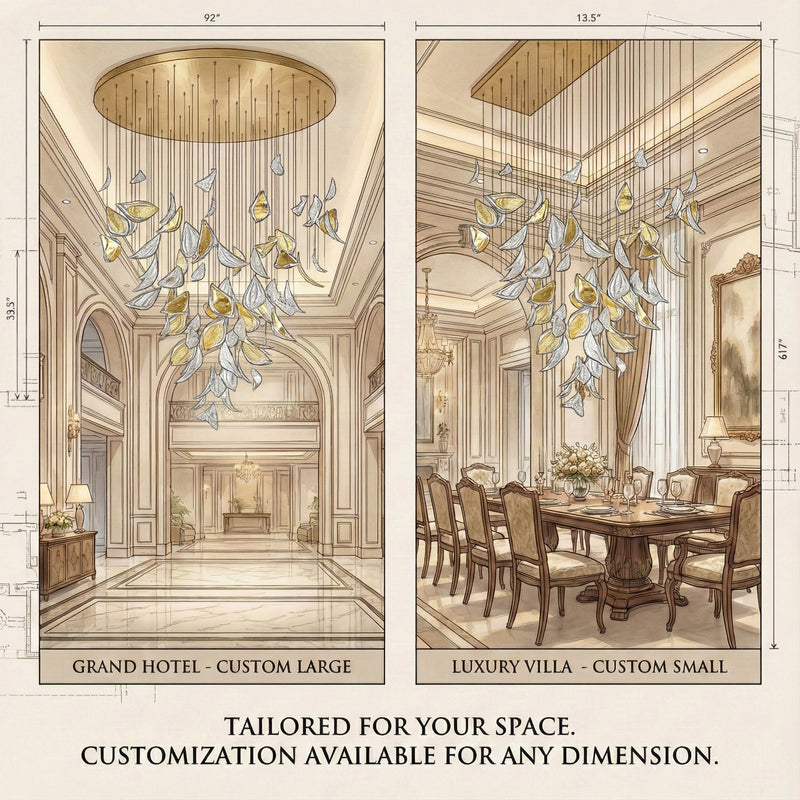 DIY Floating Leaves Chandelier