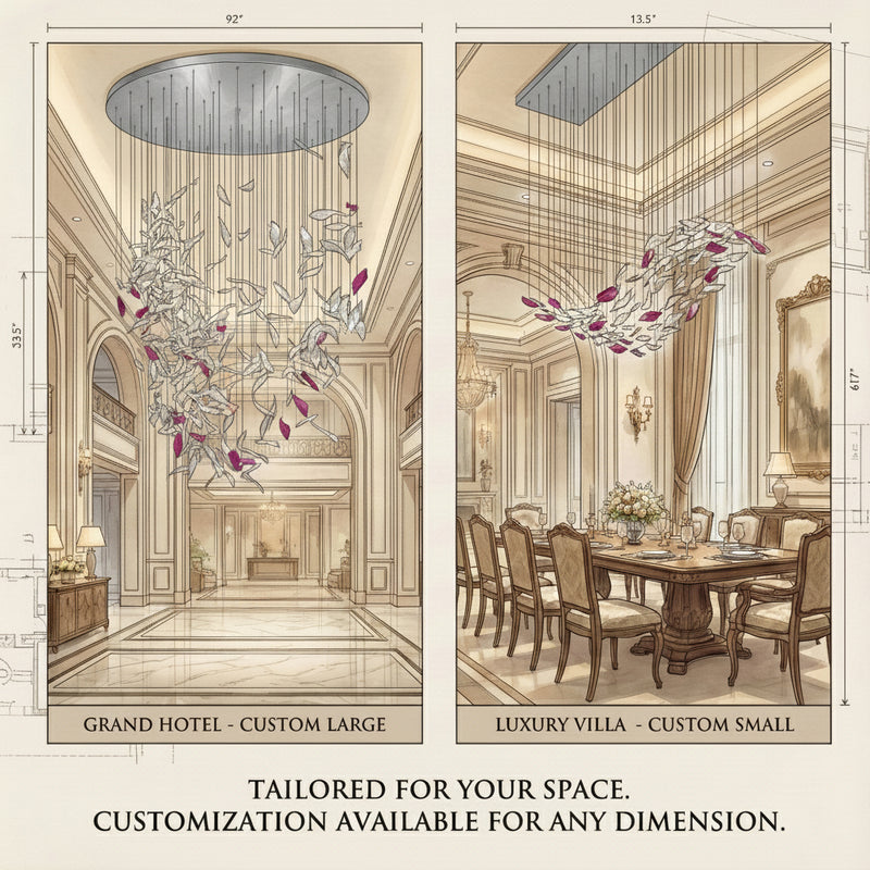 DIY Flying Glass Feather Chandelier