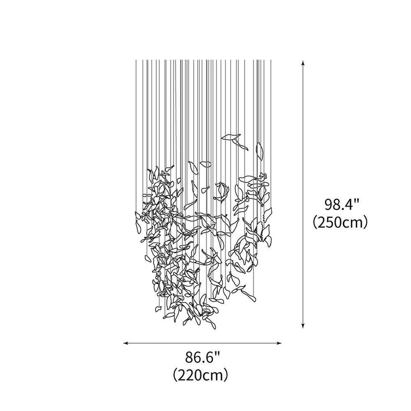 DIY Flying Glass Feather Chandelier