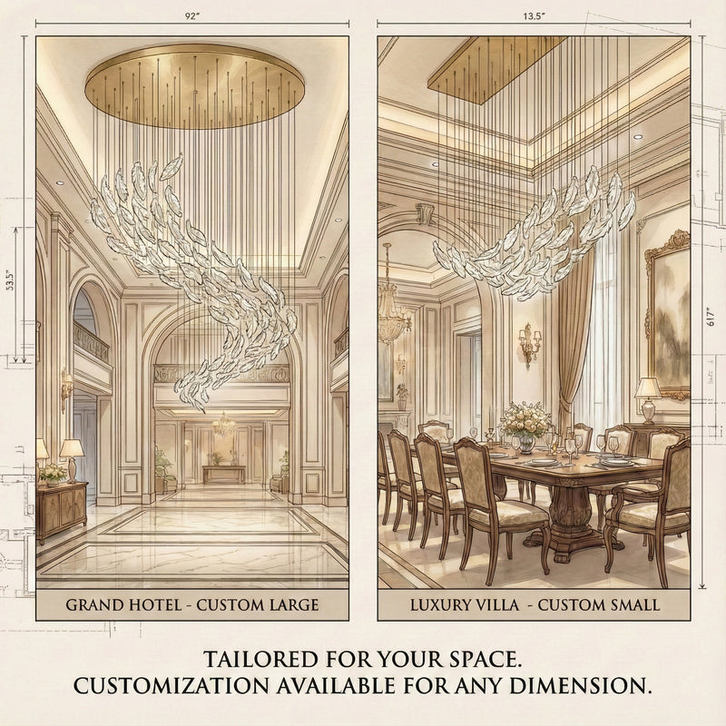 DIY Glass Feathers Chandelier