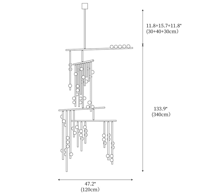 DIY Luminous Cascade Chandelier