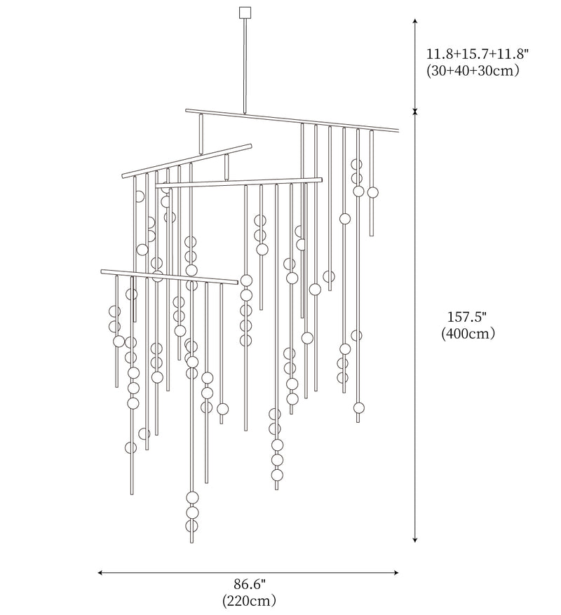 DIY Luminous Cascade Chandelier