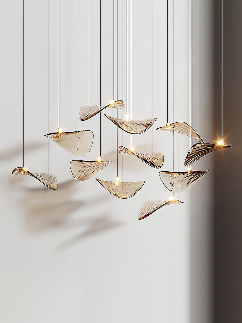 DIY Floating Leaf Chandelier