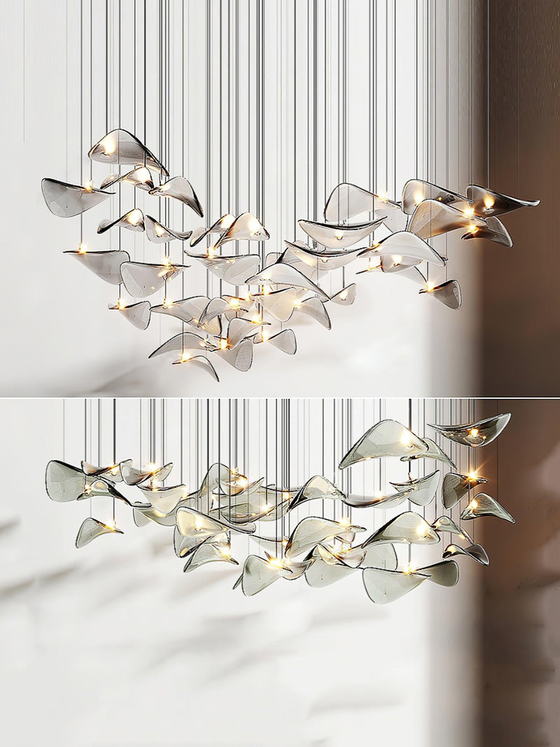 DIY Floating Leaf Chandelier