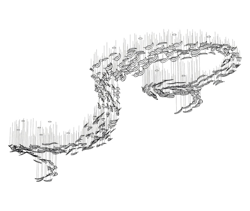 DIY Glass Feathers Chandelier