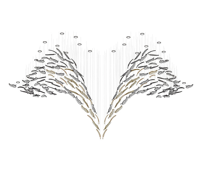 DIY Glass Feathers Chandelier