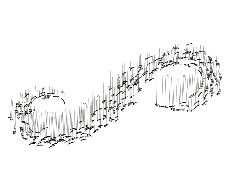 DIY Glass Feathers Chandelier