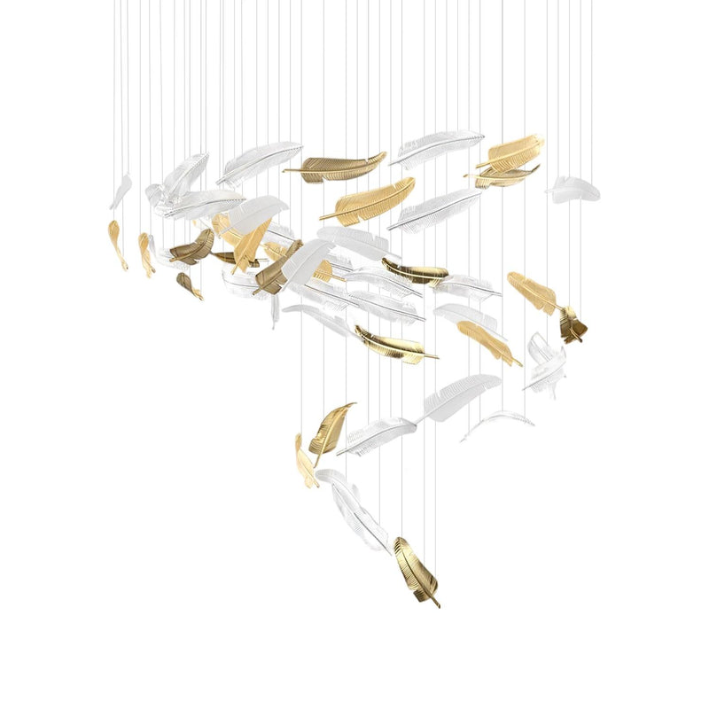 DIY Glass Feathers Chandelier