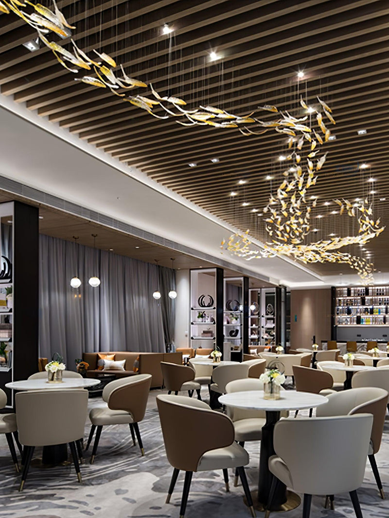 DIY Glass Feathers Chandelier