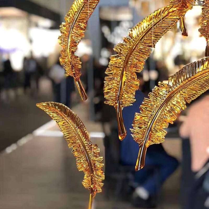 DIY Glass Feathers Chandelier