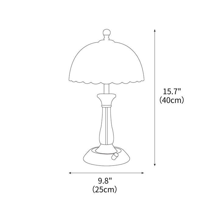 Domed Glass Table Light 9.8"