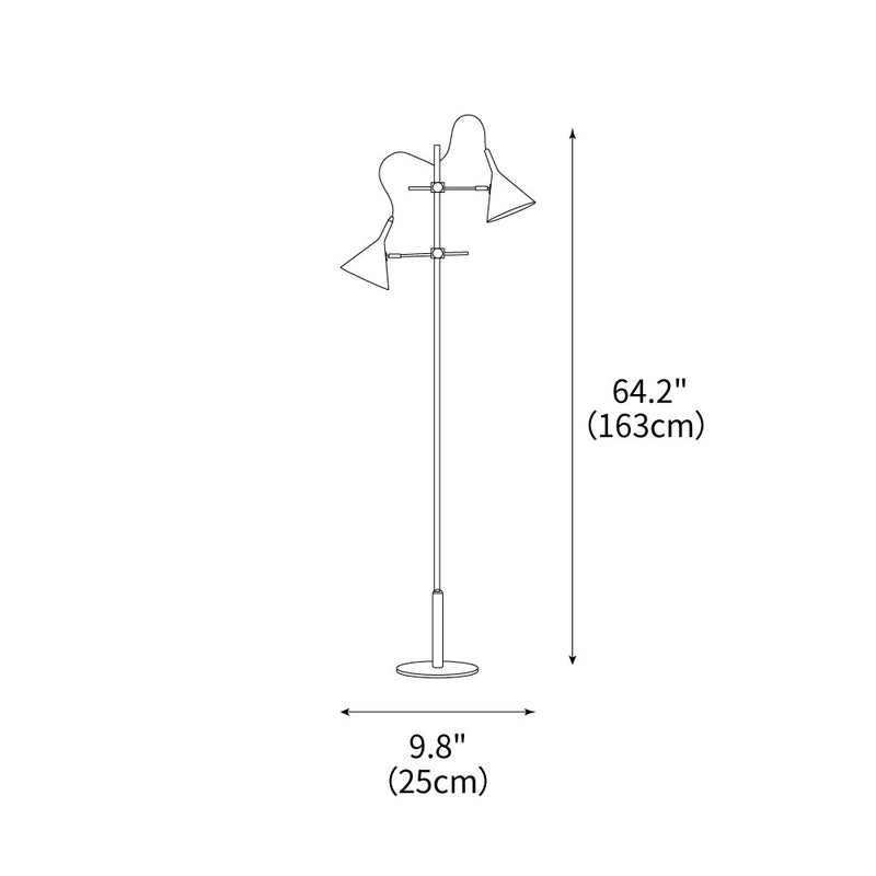 Double Bar Floor Lamp 9.8"