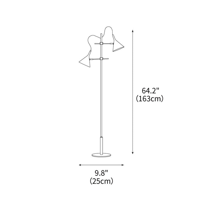 Double Bar Floor Lamp 9.8"