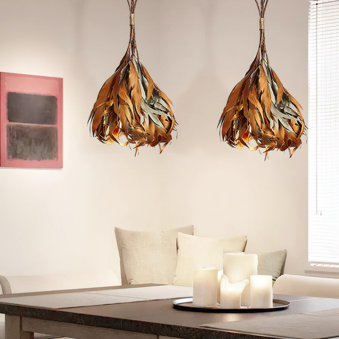 Double Sided Leaf Pendant Lamp 13.8"