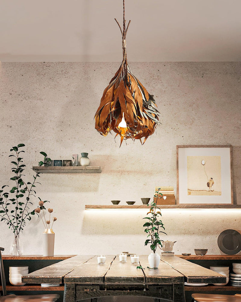 Double Sided Leaf Pendant Lamp 13.8"