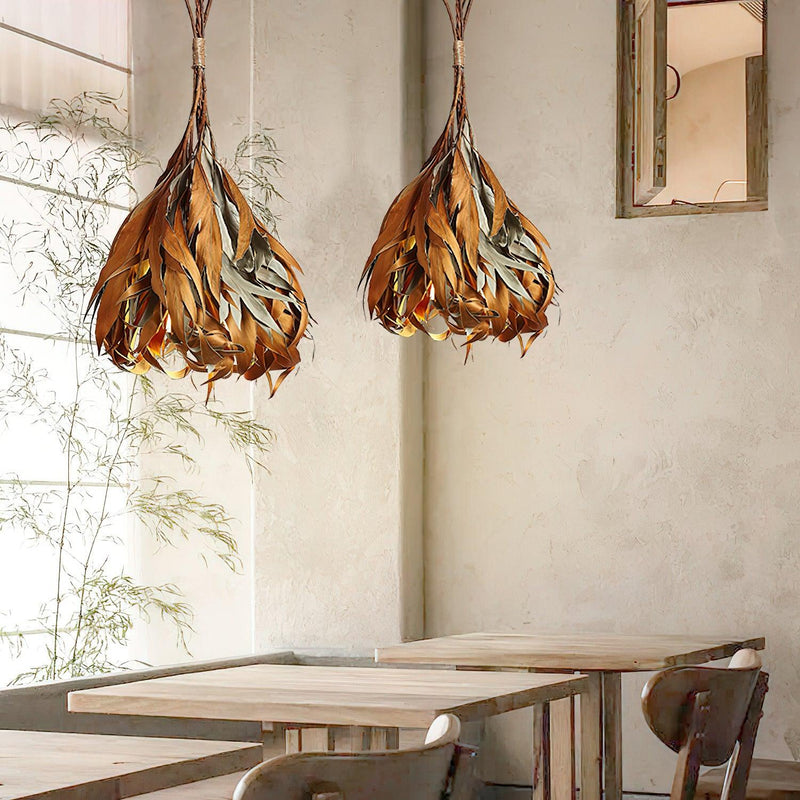 Double Sided Leaf Pendant Lamp 13.8"