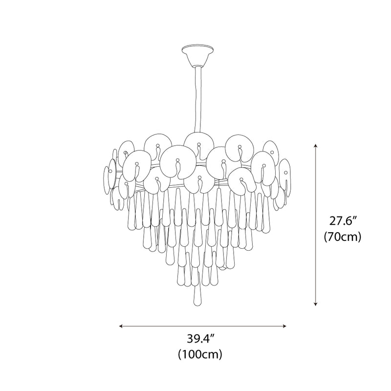 Droplet Copper Chandelier