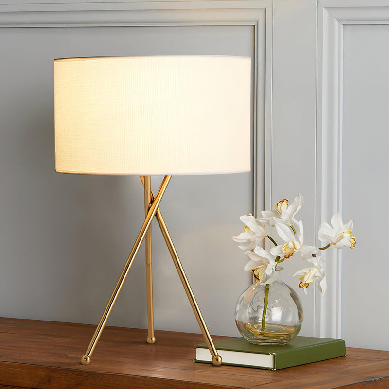Drum Shaped Table Lamp 13.8"