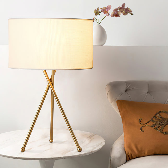 Drum Shaped Table Lamp 13.8"
