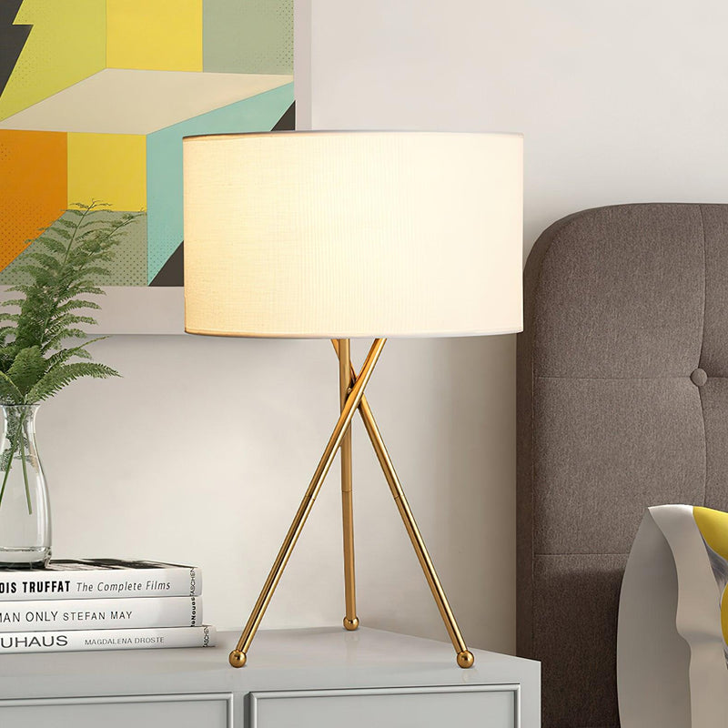 Drum Shaped Table Lamp 13.8"