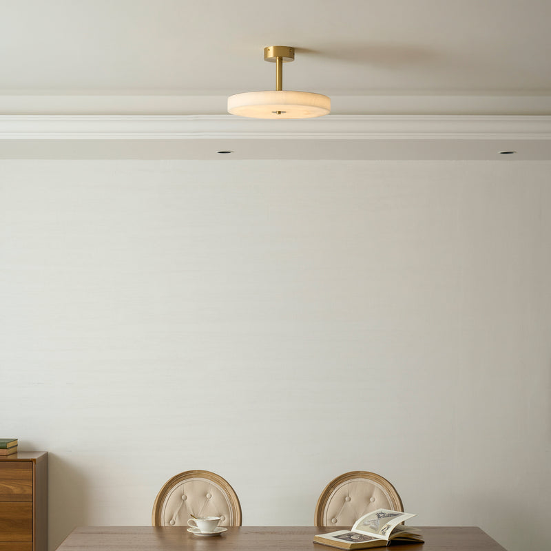 Ebell Alabaster Semi-Flush Mount