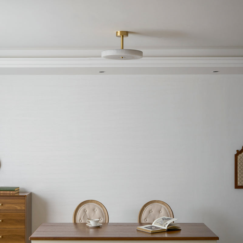 Ebell Alabaster Semi-Flush Mount