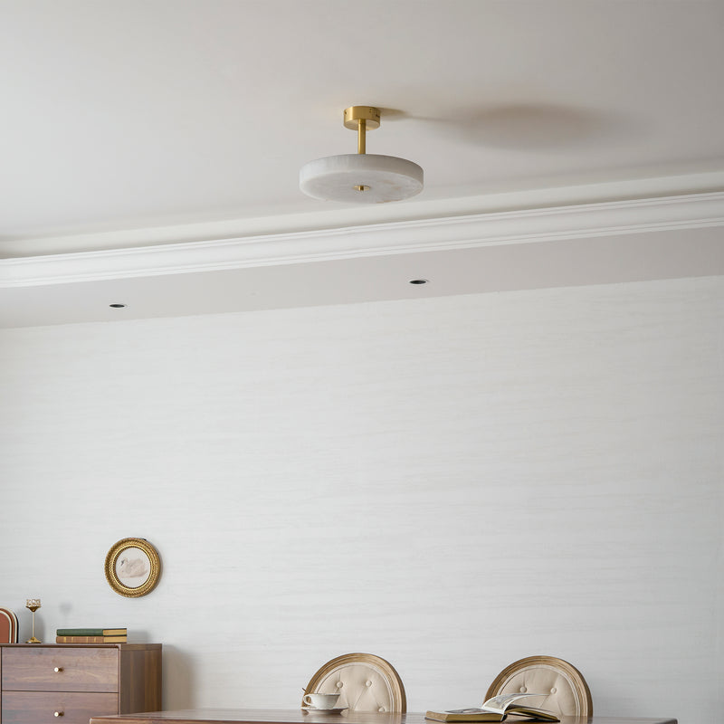 Ebell Alabaster Semi-Flush Mount