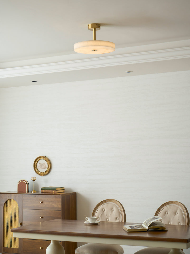 Ebell Alabaster Semi-Flush Mount